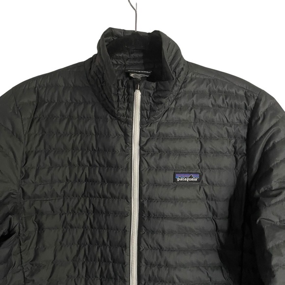 Patagonia Down Black Quilted Puffer Jacket with Full-Length Zipper Women Size XL - Picture 5 of 9